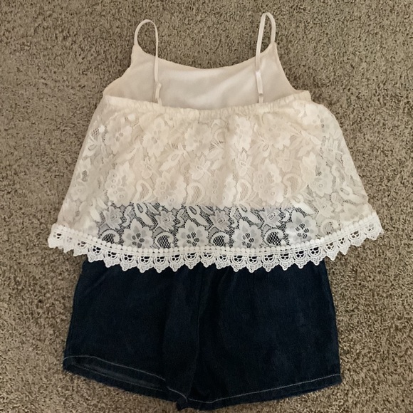Lace & Denim Romper - Picture 2 of 6